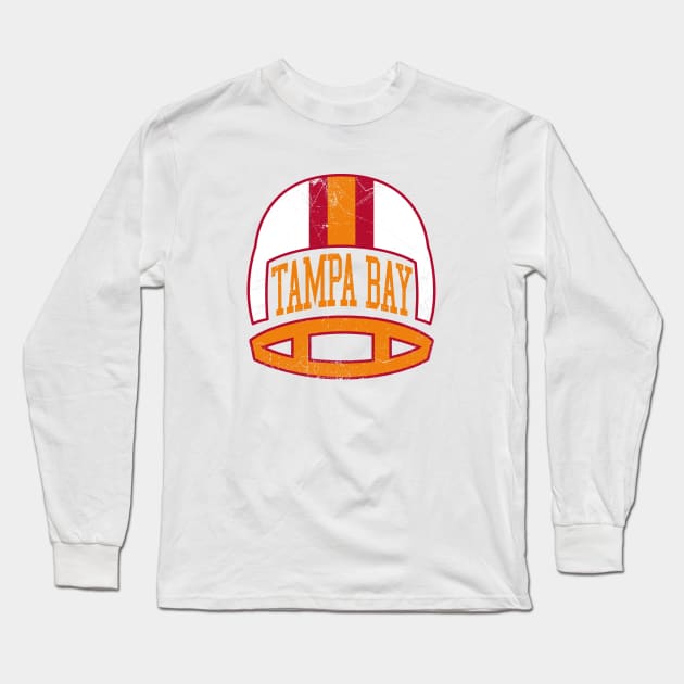 Tampa Bay Retro Helmet - White Long Sleeve T-Shirt by KFig21